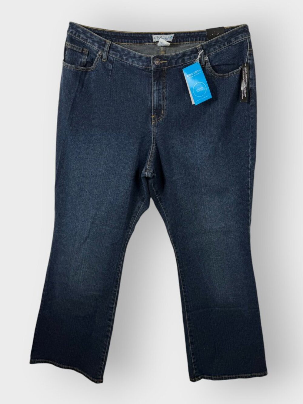 NEW L.A. Blues Rodeo Stretch Boot Cut Jeans | Plus Sz 5 Long | Dark Wash
